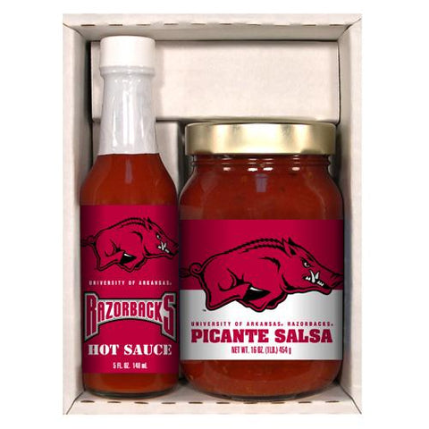 Arkansas Razorbacks Ncaa Snack Pack (5oz Hot Sauce, 16oz Picante Salsa)