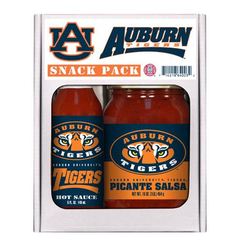 Auburn Tigers Ncaa Snack Pack (5oz Hot Sauce, 16oz Picante Salsa)