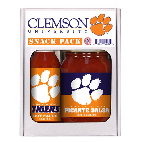 Clemson Tigers Ncaa Snack Pack (5oz Hot Sauce, 16oz Picante Salsa)