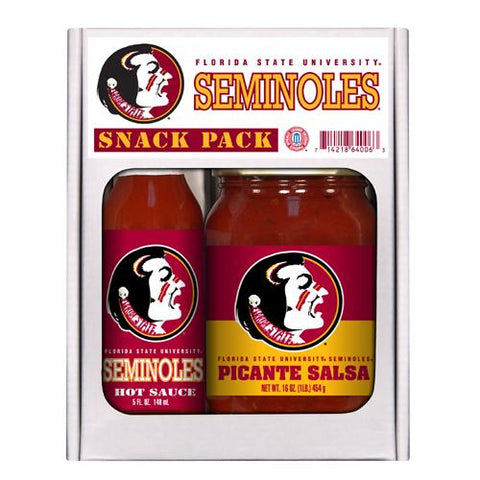 Florida State Seminoles Ncaa Snack Pack (5oz Hot Sauce, 16oz Picante Salsa)