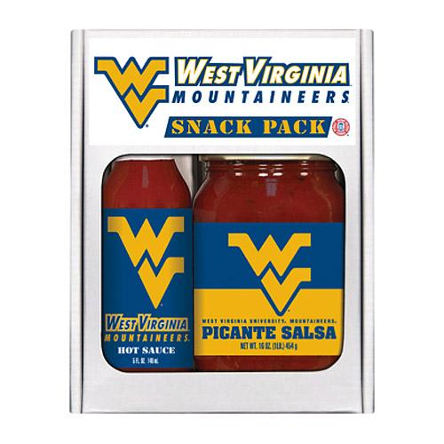 West Virginia Mountaineers Ncaa Snack Pack (5oz Hot Sauce, 16oz Picante Salsa)