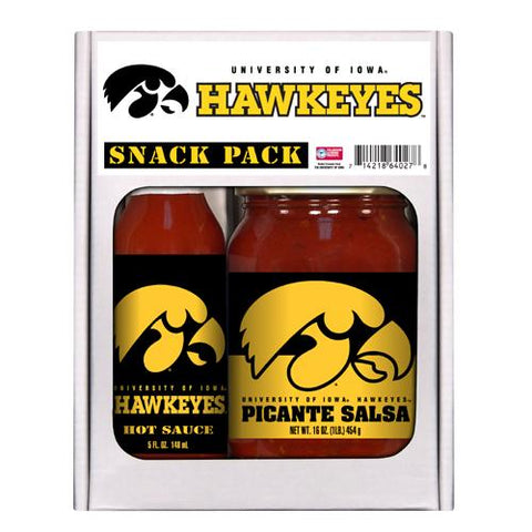 Iowa Hawkeyes Ncaa Snack Pack (5oz Hot Sauce, 16oz Picante Salsa)