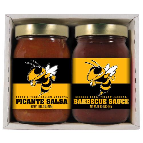 Georgia Tech Yellowjackets Ncaa Double Play (16oz Bbq Sauce, 16oz Picante Salsa)