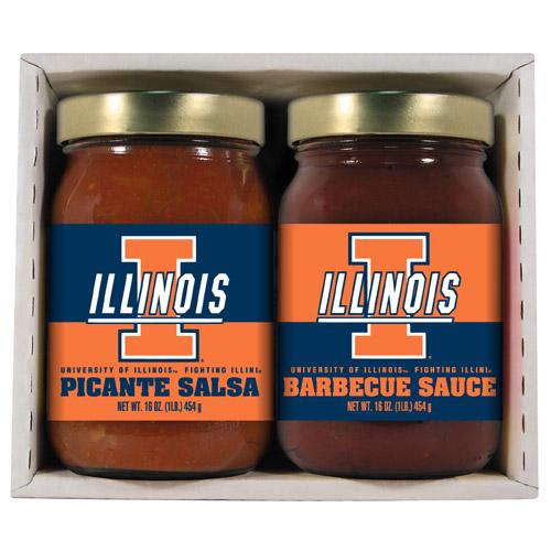 Illinois Fighting Illini Ncaa Double Play (16oz Bbq Sauce, 16oz Picante Salsa)