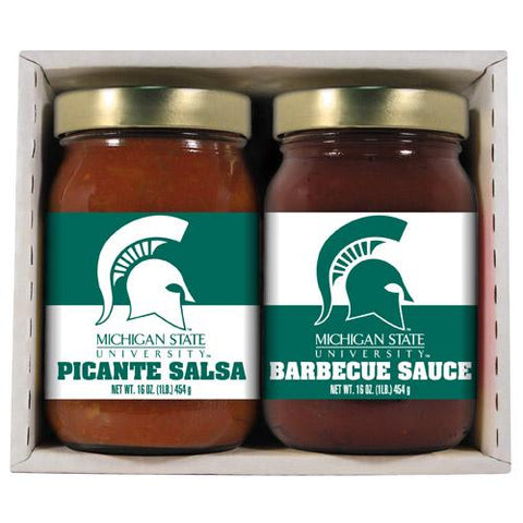 Michigan State Spartans Ncaa Double Play (16oz Bbq Sauce, 16oz Picante Salsa)