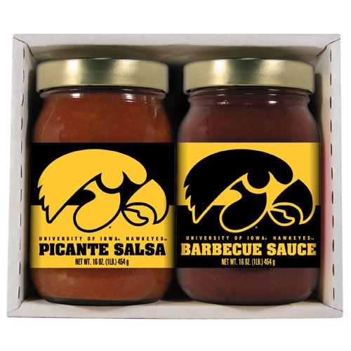 Iowa Hawkeyes Ncaa Double Play (16oz Bbq Sauce, 16oz Picante Salsa)