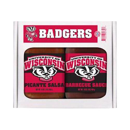 Wisconsin Badgers Ncaa Double Play (16oz Bbq Sauce, 16oz Picante Salsa)