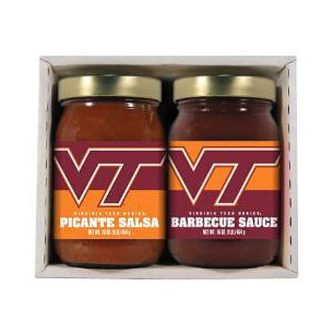 Virginia Tech Hokies Ncaa Double Play (16oz Bbq Sauce, 16oz Picante Salsa)