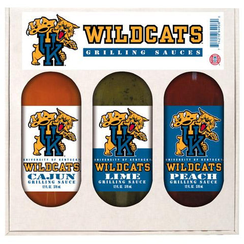 Kentucky Wildcats Ncaa Grilling Gift Set (12oz Cajun, 12oz Lime, 12oz Peach)