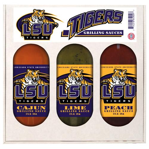 Lsu Tigers Ncaa Grilling Gift Set (12oz Cajun, 12oz Lime, 12oz Peach)