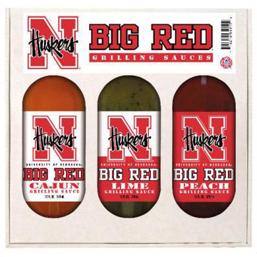 Nebraska Cornhuskers Ncaa Grilling Gift Set (12oz Cajun, 12oz Lime, 12oz Peach)