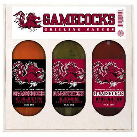 South Carolina Gamecocks Ncaa Grilling Gift Set (12oz Cajun, 12oz Lime, 12oz Peach)