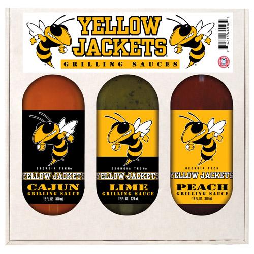 Georgia Tech Yellowjackets Ncaa Grilling Gift Set (12oz Cajun, 12oz Lime, 12oz Peach)