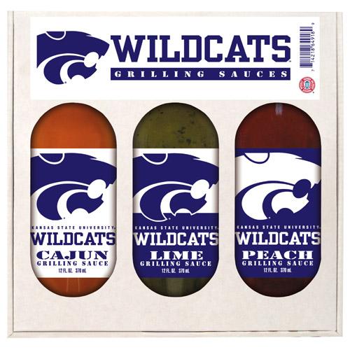 Kansas State Wildcats Ncaa Grilling Gift Set (12oz Cajun, 12oz Lime, 12oz Peach)