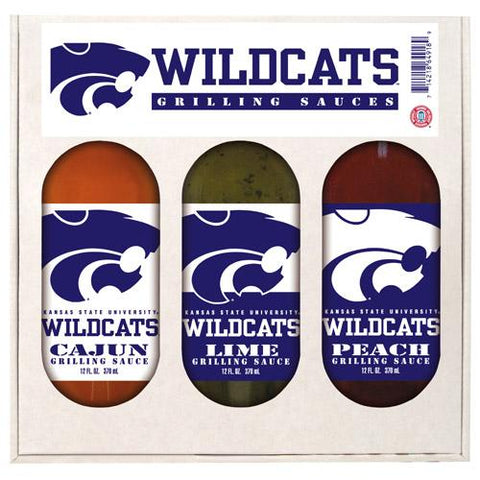 Kansas State Wildcats Ncaa Grilling Gift Set (12oz Cajun, 12oz Lime, 12oz Peach)