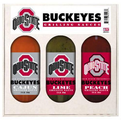 Ohio State Buckeyes Ncaa Grilling Gift Set (12oz Cajun, 12oz Lime, 12oz Peach)