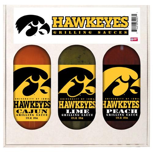 Iowa Hawkeyes Ncaa Grilling Gift Set (12oz Cajun, 12oz Lime, 12oz Peach)