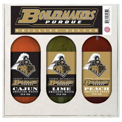 Purdue Boilermakers Ncaa Grilling Gift Set (12oz Cajun, 12oz Lime, 12oz Peach)