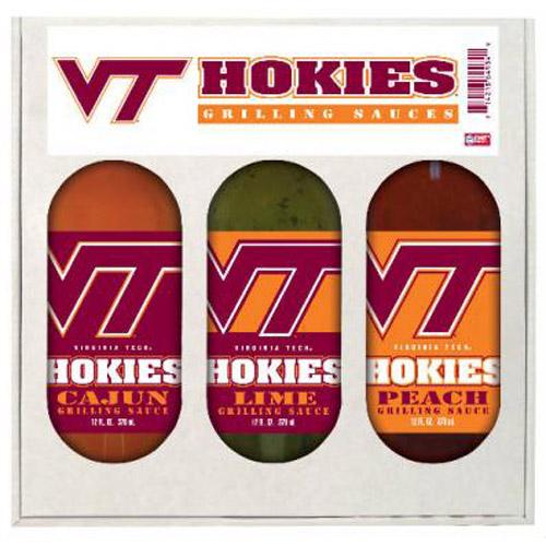 Virginia Tech Hokies Ncaa Grilling Gift Set (12oz Cajun, 12oz Lime, 12oz Peach)