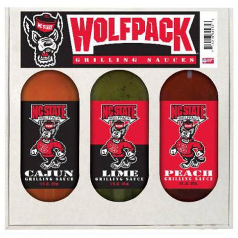 North Carolina State Wolfpack Ncaa Grilling Gift Set (12oz Cajun, 12oz Lime, 12oz Peach)