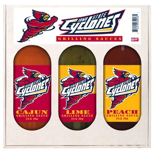 Iowa State Cyclones Ncaa Grilling Gift Set (12oz Cajun, 12oz Lime, 12oz Peach)