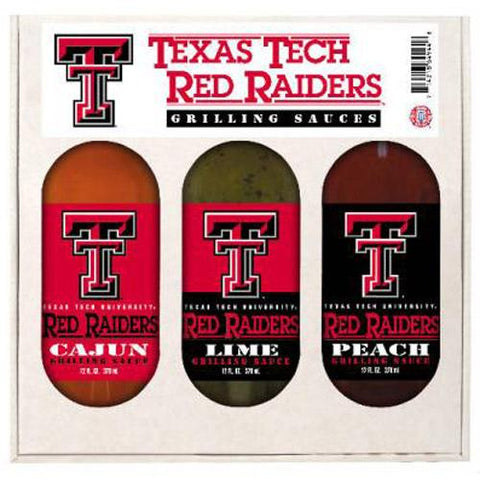 Texas Tech Red Raiders Ncaa Grilling Gift Set (12oz Cajun, 12oz Lime, 12oz Peach)