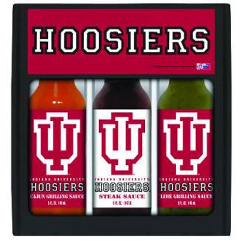 Indiana Hoosiers Ncaa Grilling Gift Set (12oz Cajun, 12oz Lime, 12oz Peach)