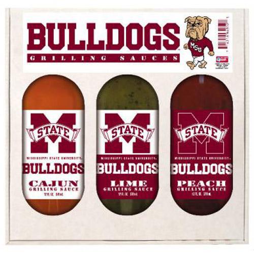 Mississippi State Bulldogs Ncaa Grilling Gift Set (12oz Cajun, 12oz Lime, 12oz Peach)