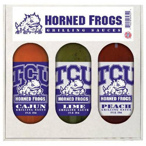Texas Christian Horned Frogs Ncaa Grilling Gift Set (12oz Cajun, 12oz Lime, 12oz Peach)