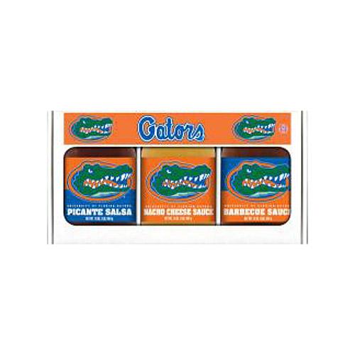 Florida Gators Ncaa Triple Play Gift Set (16oz Bbq Sauce, 16oz Picante Salsa, 16oz Cheeze Dip)