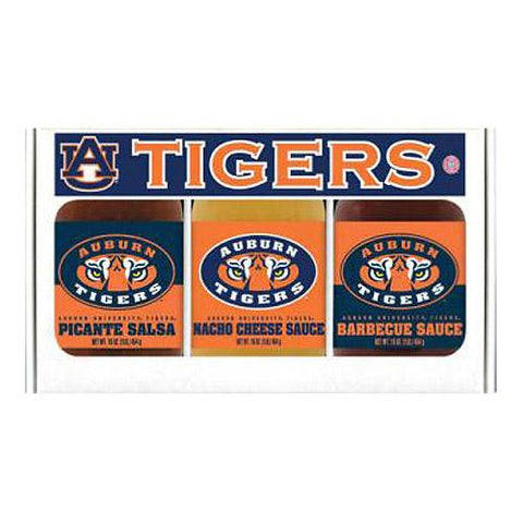 Auburn Tigers Ncaa Triple Play Gift Set (16oz Bbq Sauce, 16oz Picante Salsa, 16oz Cheeze Dip)