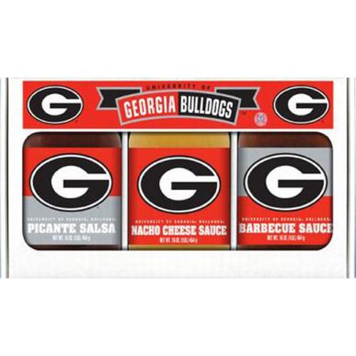 Georgia Bulldogs Ncaa Triple Play Gift Set (16oz Bbq Sauce, 16oz Picante Salsa, 16oz Cheeze Dip)