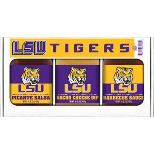 Lsu Tigers Ncaa Triple Play Gift Set (16oz Bbq Sauce, 16oz Picante Salsa, 16oz Cheeze Dip)