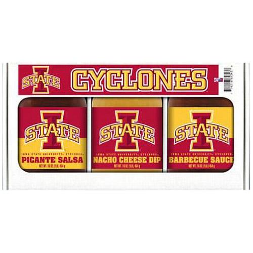 Iowa State Cyclones Ncaa Triple Play Gift Set (16oz Bbq Sauce, 16oz Picante Salsa, 16oz Cheeze Dip)