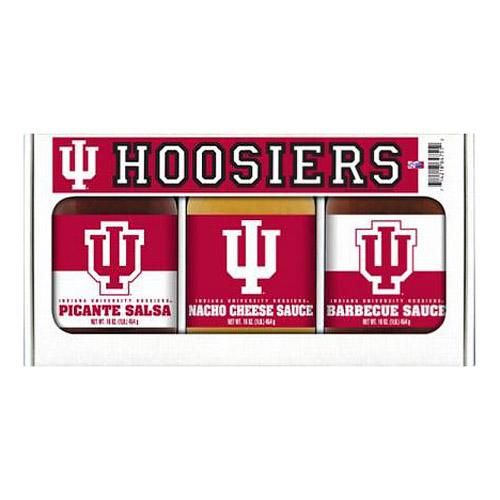 Indiana Hoosiers Ncaa Triple Play Gift Set (16oz Bbq Sauce, 16oz Picante Salsa, 16oz Cheeze Dip)