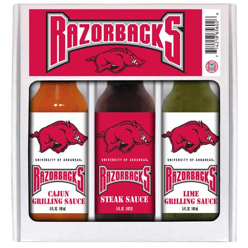 Arkansas Razorbacks Ncaa Mini Grilling Set 3x5 Oz