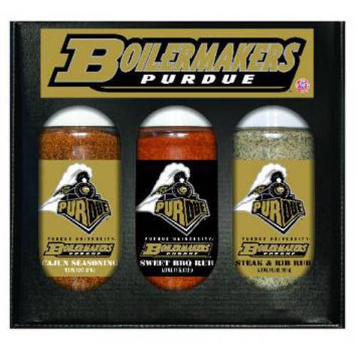 Purdue Boilermakers Ncaa Boxed Set Of 3 (cajun Seas,stk-rib Rub, Bbq Rub)