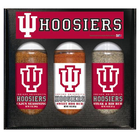 Indiana Hoosiers Ncaa Boxed Set Of 3 (cajun Seas,stk-rib Rub, Bbq Rub)