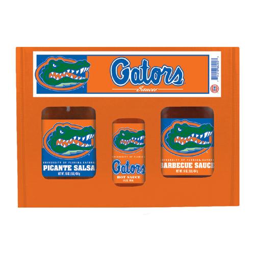 Florida Gators Ncaa Tailgate Kit (5oz Hot Sauce, 16oz Bbq Sauce, 16oz Picante Salsa)