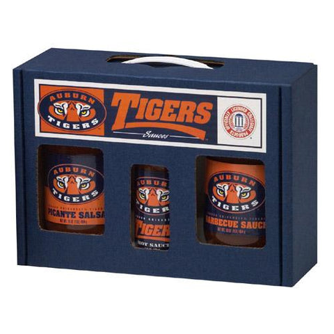 Auburn Tigers Ncaa Tailgate Kit (5oz Hot Sauce, 16oz Bbq Sauce, 16oz Picante Salsa)