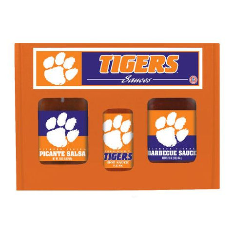 Clemson Tigers Ncaa Tailgate Kit (5oz Hot Sauce, 16oz Bbq Sauce, 16oz Picante Salsa)