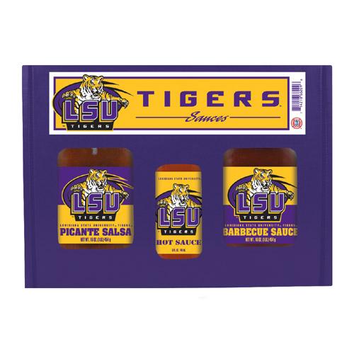 Lsu Tigers Ncaa Tailgate Kit (5oz Hot Sauce, 16oz Bbq Sauce, 16oz Picante Salsa)