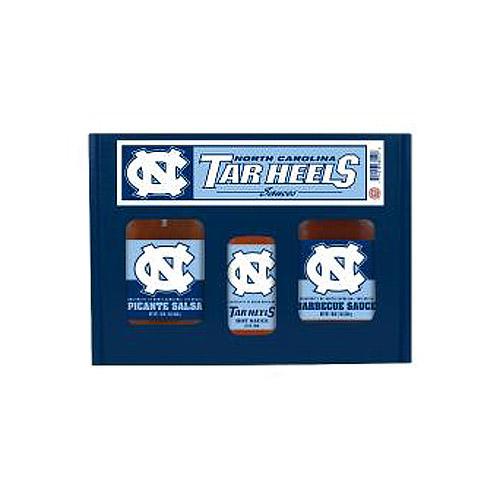 North Carolina Tar Heels Ncaa Tailgate Kit (5oz Hot Sauce, 16oz Bbq Sauce, 16oz Picante Salsa)