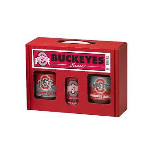 Ohio State Buckeyes Ncaa Tailgate Kit (5oz Hot Sauce, 16oz Bbq Sauce, 16oz Picante Salsa)