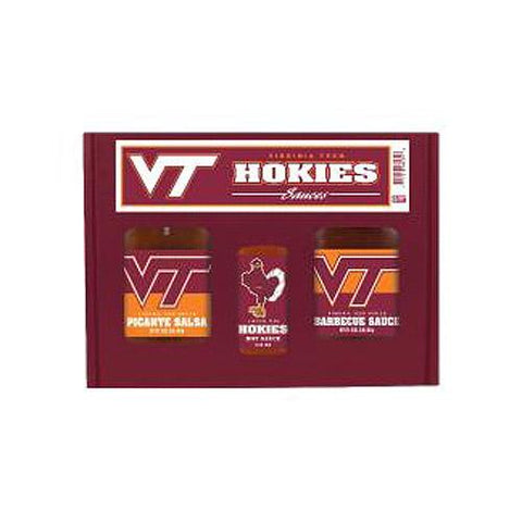 Virginia Tech Hokies Ncaa Tailgate Kit (5oz Hot Sauce, 16oz Bbq Sauce, 16oz Picante Salsa)