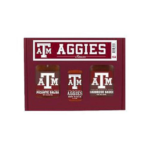 Texas A&m Aggies Ncaa Tailgate Kit (5oz Hot Sauce, 16oz Bbq Sauce, 16oz Picante Salsa)