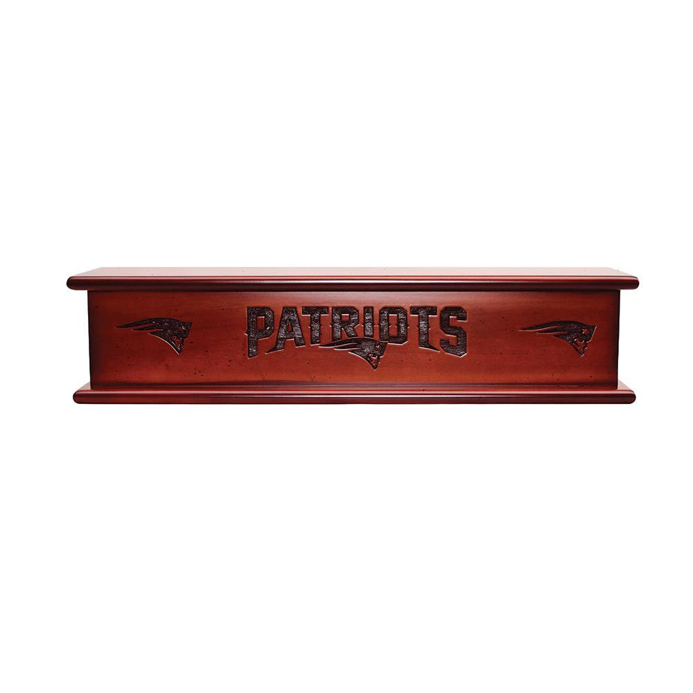 New England Patriots NFL 20in Aspen Wood Memorabilia Shelve