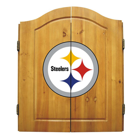 Pittsburgh Steelers NFL Dart Board w-Cabinet