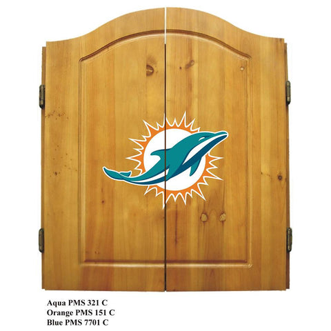 Miami Dolphins NFL Dart Board w-Cabinet