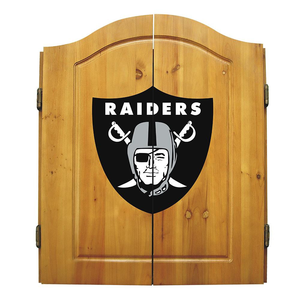 Oakland Raiders NFL Dart Board w-Cabinet